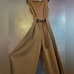 Calvin Klein Belted Crepe Jumpsuit